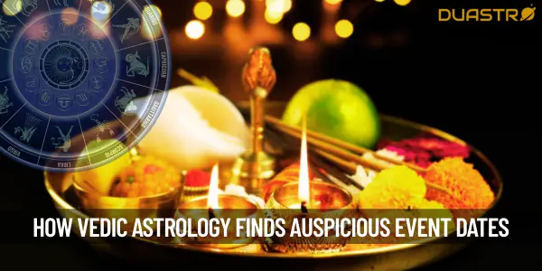 How does Vedic astrology determine an auspicious date for an event